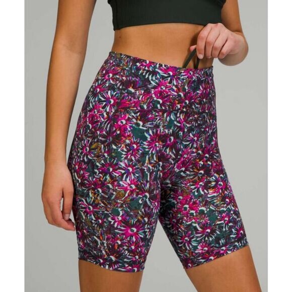 LULULEMON Swift Speed High-Rise Short 8" Size 2 Floral Electric Multi - Picture 3 of 8
